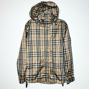 Burberry nova check plaid women's small full zip golf windbreaker jacket coat